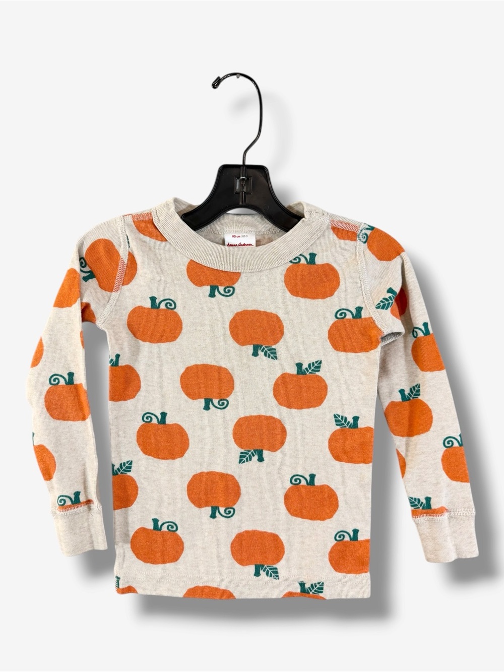 Hanna Andersson Pumpkin Organic Cotton Long Sleeve Shirt 90 cm 3T Fall Halloween